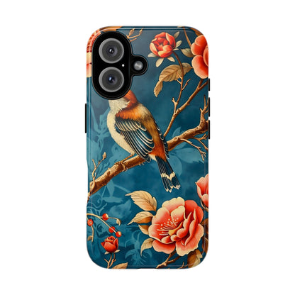 Bird & Floral Phone Case, Tough Cases for Nature Lovers, Gift for Her, Customizable Design, Vibrant Tech Accessories