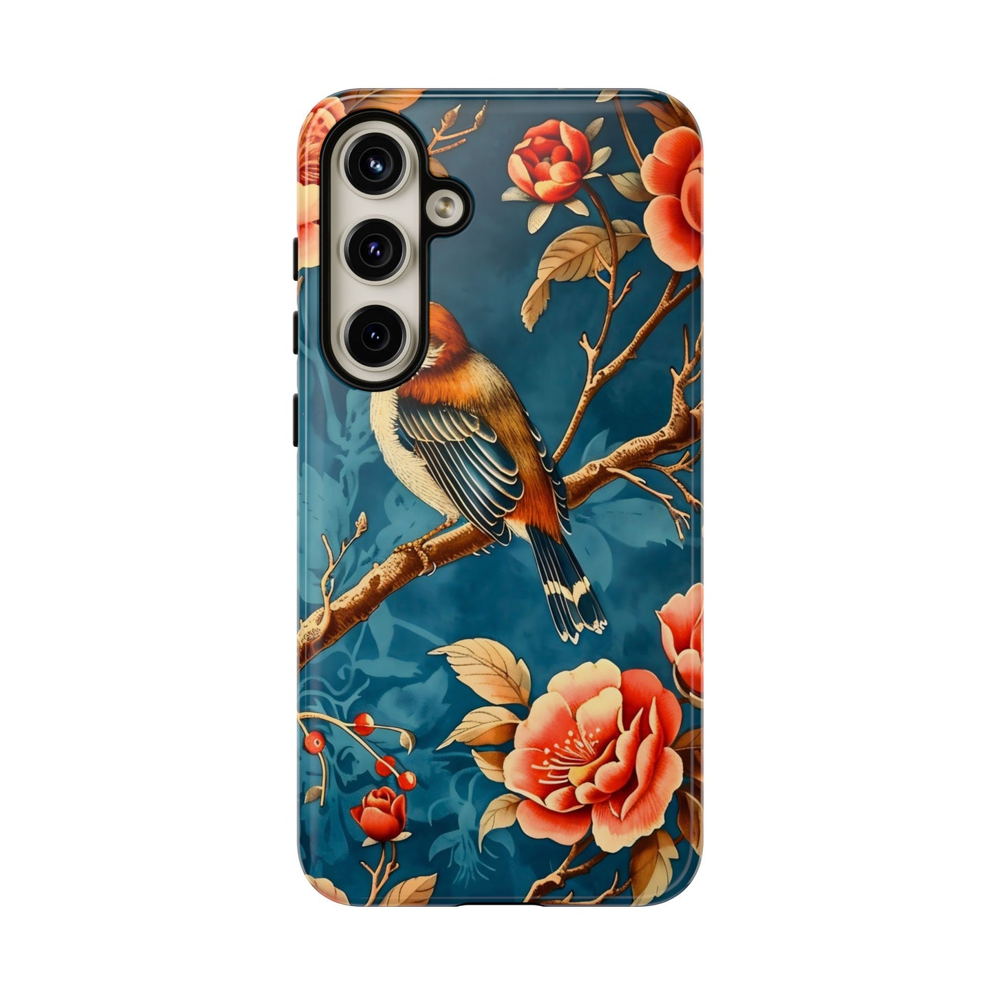 Bird & Floral Phone Case, Tough Cases for Nature Lovers, Gift for Her, Customizable Design, Vibrant Tech Accessories