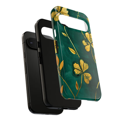 Floral Phone Case with Gold Accents, Tough Phone Cover, Stylish Phone Protector, Unique Gift for Her, Nature Lover Accessory