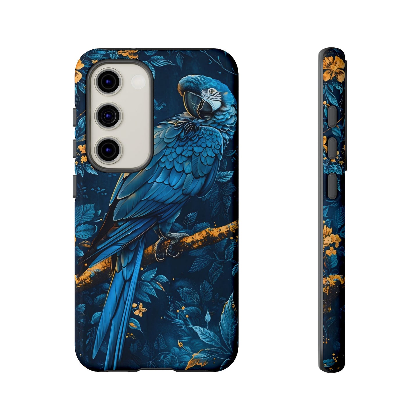 Tough Cases - Vibrant Blue Parrot Phone Case, Tropical Bird Phone Cover, Nature Lover Gift, Eco-Friendly Accessories, Unique Wildlife Decor
