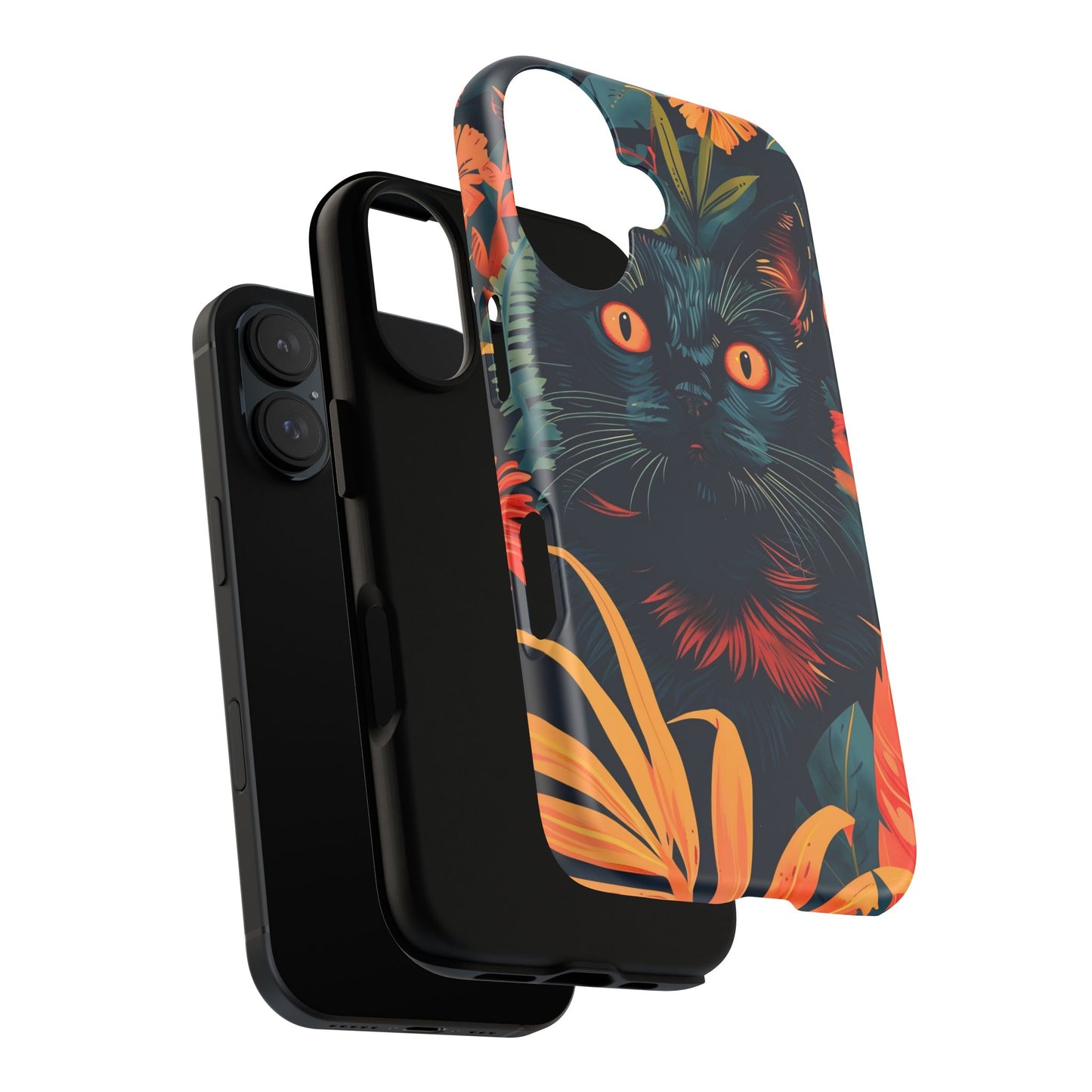 Feline Jungle iPhone Case - Tough and Unique Cat Design, Pet Lover Gift, Animal Phone Accessory, Nature Inspired, Halloween Style