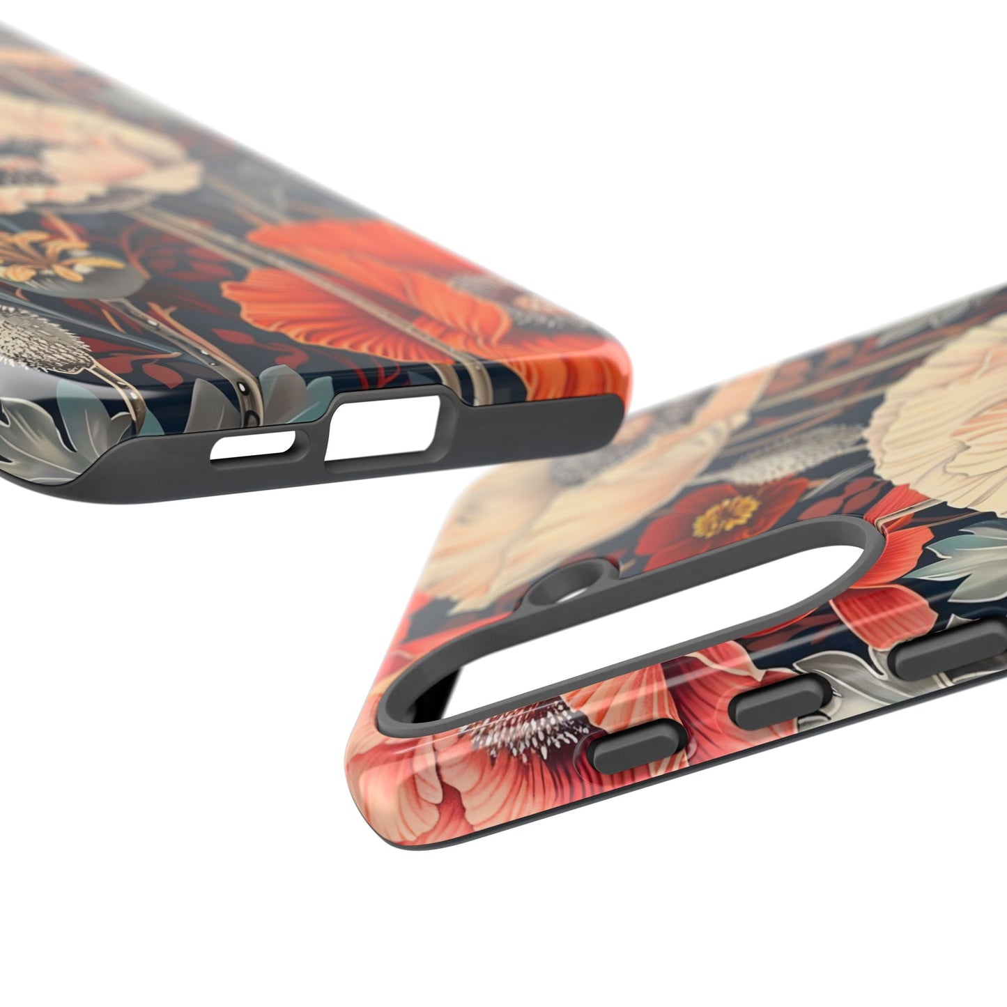 Floral iPhone Case, Tough Phone Cover, Artistic Protection, Flower Design, Unique Gift for Her, Phone Accessory, Trendy Tech