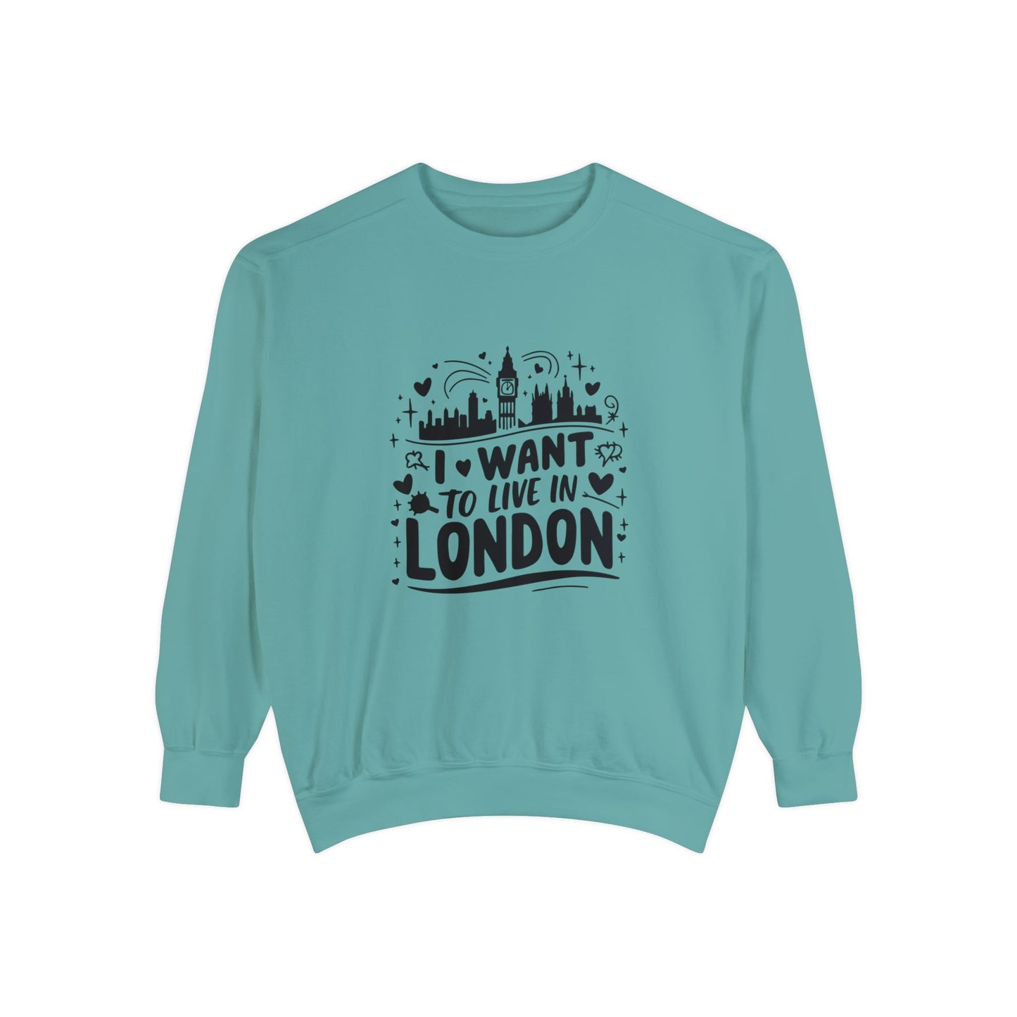 Unisex Garment-Dyed Sweatshirt Elegant - Living my Best in London