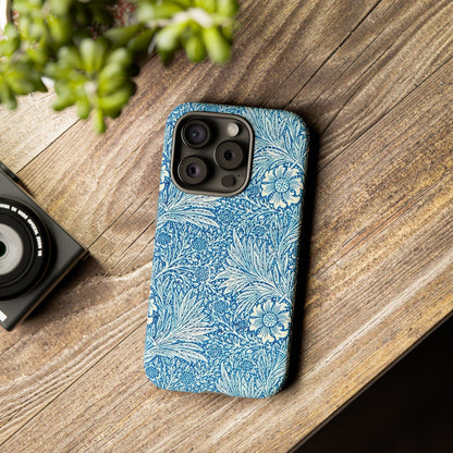 Stylish Phone Case, Tough Floral Phone Cover, Fashionable Tech Accessory, Gift for Her, Blue Flower Design
