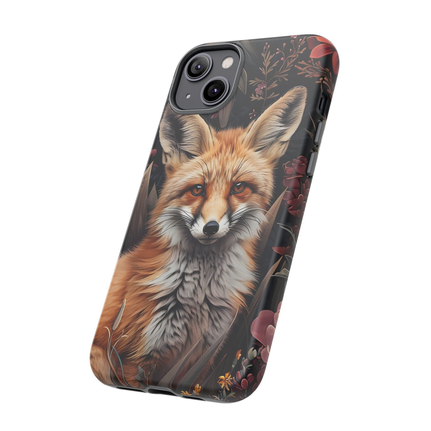 Fox Floral Phone Case, Tough Cases for Animal Lovers, Nature Themed Gift, Cute Phone Cover, Wild Fox Protector