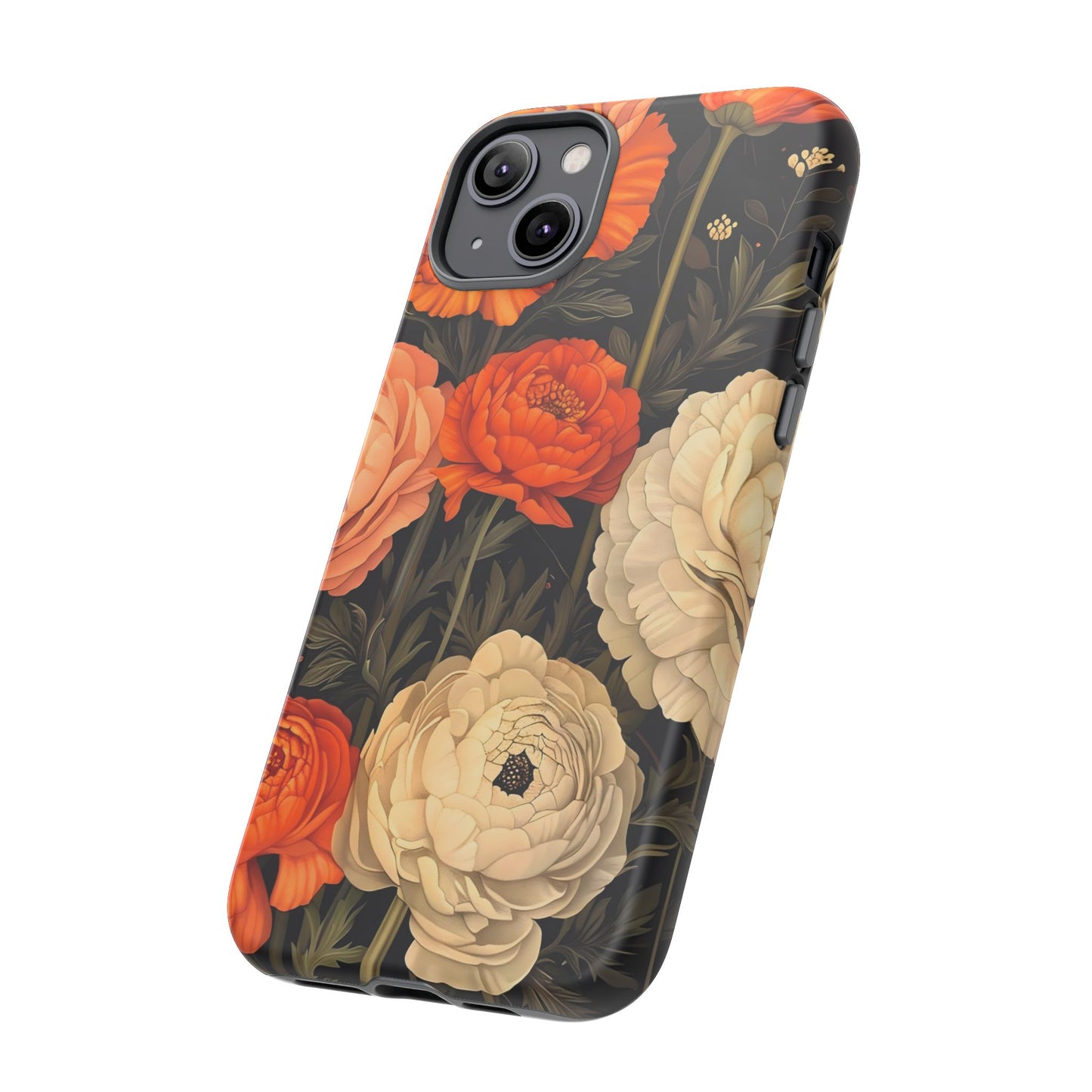 Floral Phone Case with Tough Protection, Blooming Ranunculus Design, Durable Cover, Gift for Flower Lovers, Eco-Friendly Phone Accessory