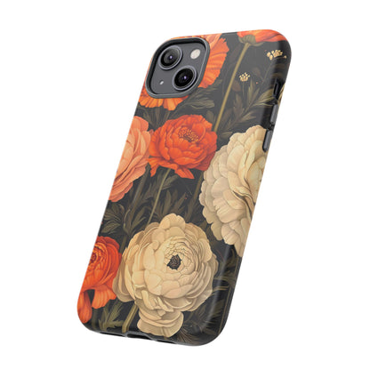 Floral Phone Case with Tough Protection, Blooming Ranunculus Design, Durable Cover, Gift for Flower Lovers, Eco-Friendly Phone Accessory