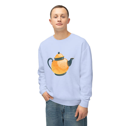 Unisex Lightweight Crewneck Sweatshirt - Classic British Tea Kettle