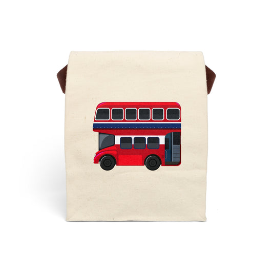 Red double-decker bus Canvas Lunch Bag With Strap