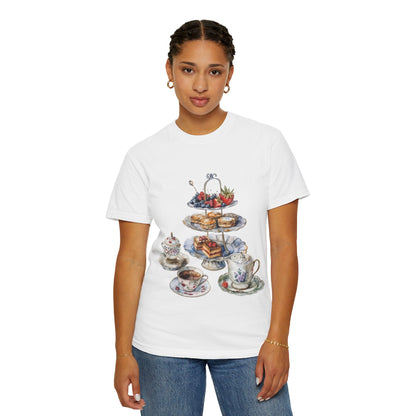 Unisex Garment-Dyed T-shirt - Savoring Britain - A Journey Through British Cuisine