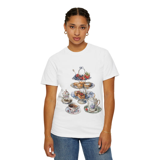Unisex Garment-Dyed T-shirt - Savoring Britain - A Journey Through British Cuisine