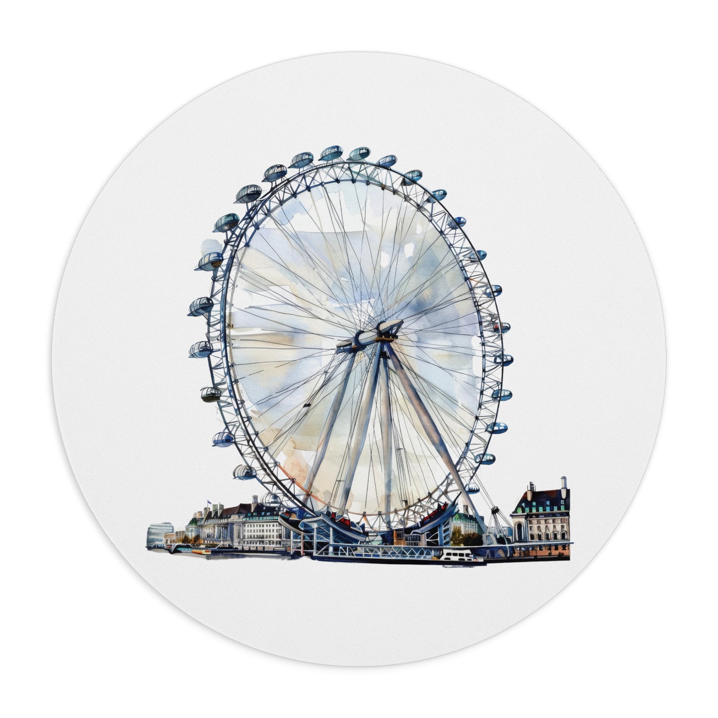 Stylish London Eye Mouse Pad, Unique Desk Accessory, Laptop Gamer Gift, Home Office Decor, Perfect for Travel Lovers