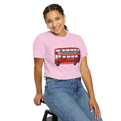 Unisex Garment-Dyed T-shirt - Rolling Through History: The British Red Bus