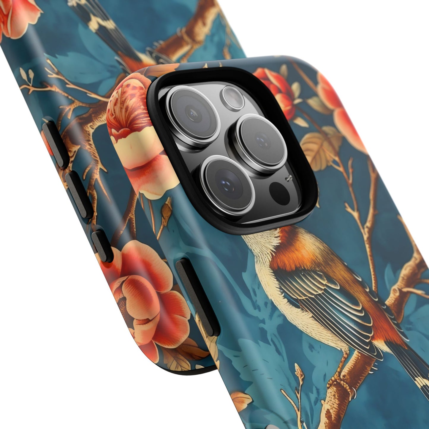 Bird & Floral Phone Case, Tough Cases for Nature Lovers, Gift for Her, Customizable Design, Vibrant Tech Accessories