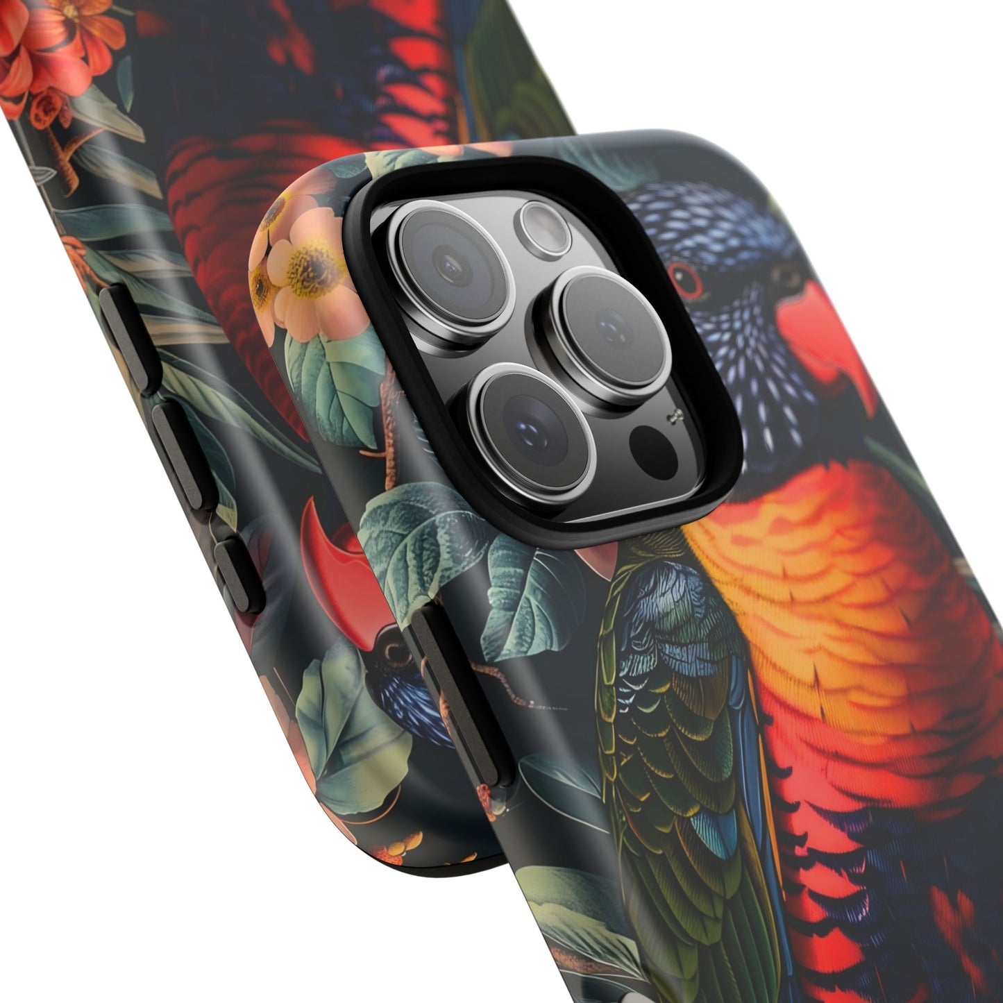 Tropical Parrot Phone Case, Floral Print Protector, Gift for Nature Lovers, Stylish Accessory for Summer, Unique Smartphone Cover