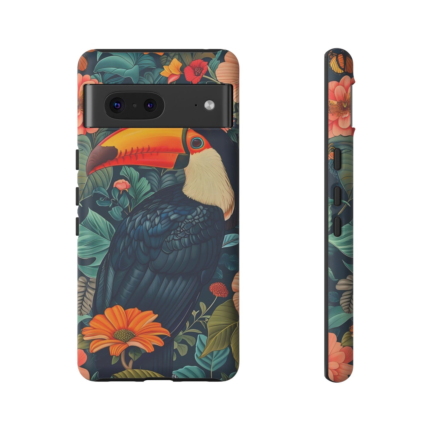 Tropical Toucan Phone Case - Cute Animal Design, Nature Lover Gift, Floral Pattern, Bird Lover Accessory, Summer Vibes