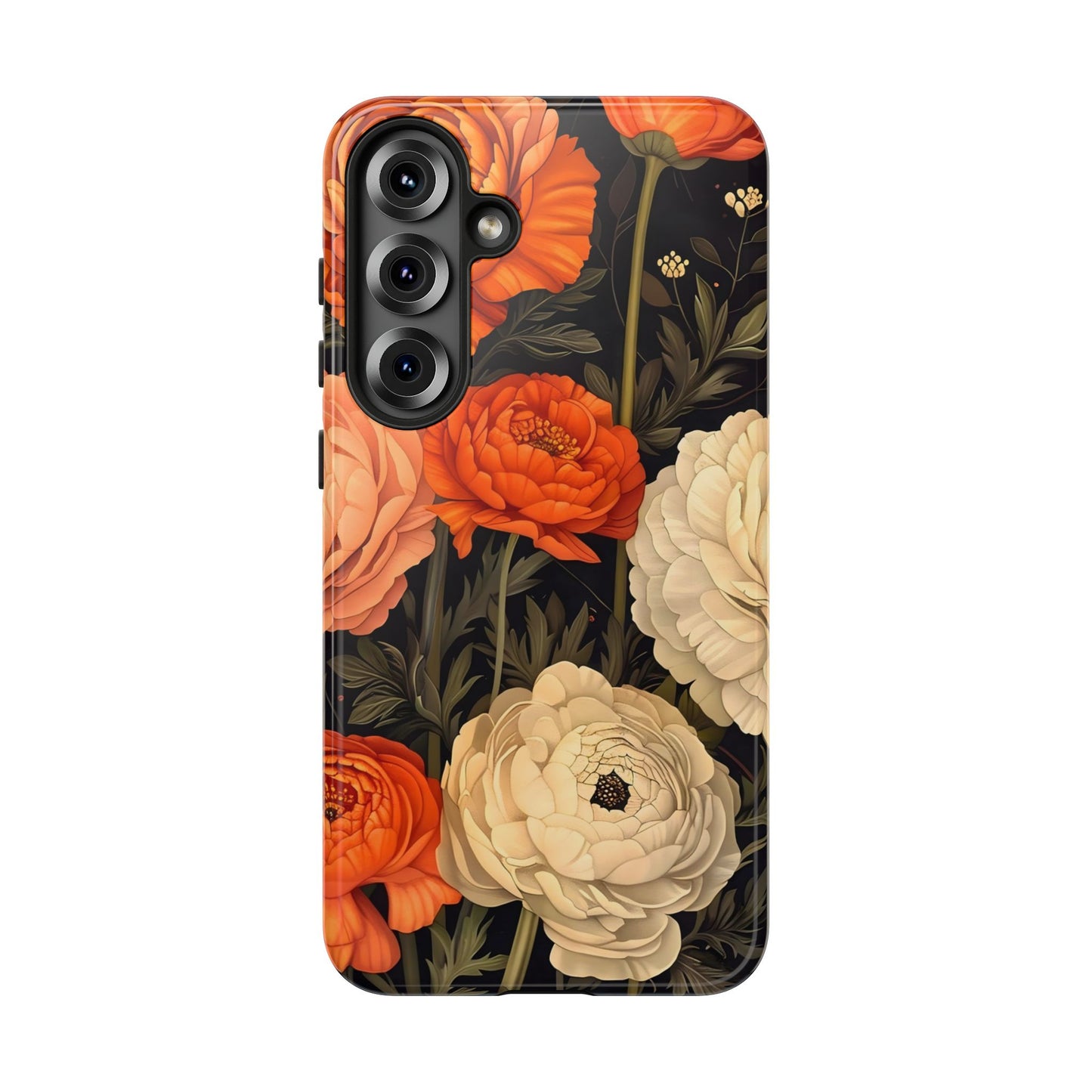Floral Phone Case with Tough Protection, Blooming Ranunculus Design, Durable Cover, Gift for Flower Lovers, Eco-Friendly Phone Accessory