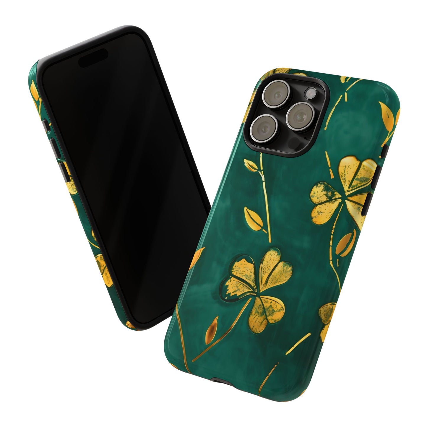 Floral Phone Case with Gold Accents, Tough Phone Cover, Stylish Phone Protector, Unique Gift for Her, Nature Lover Accessory