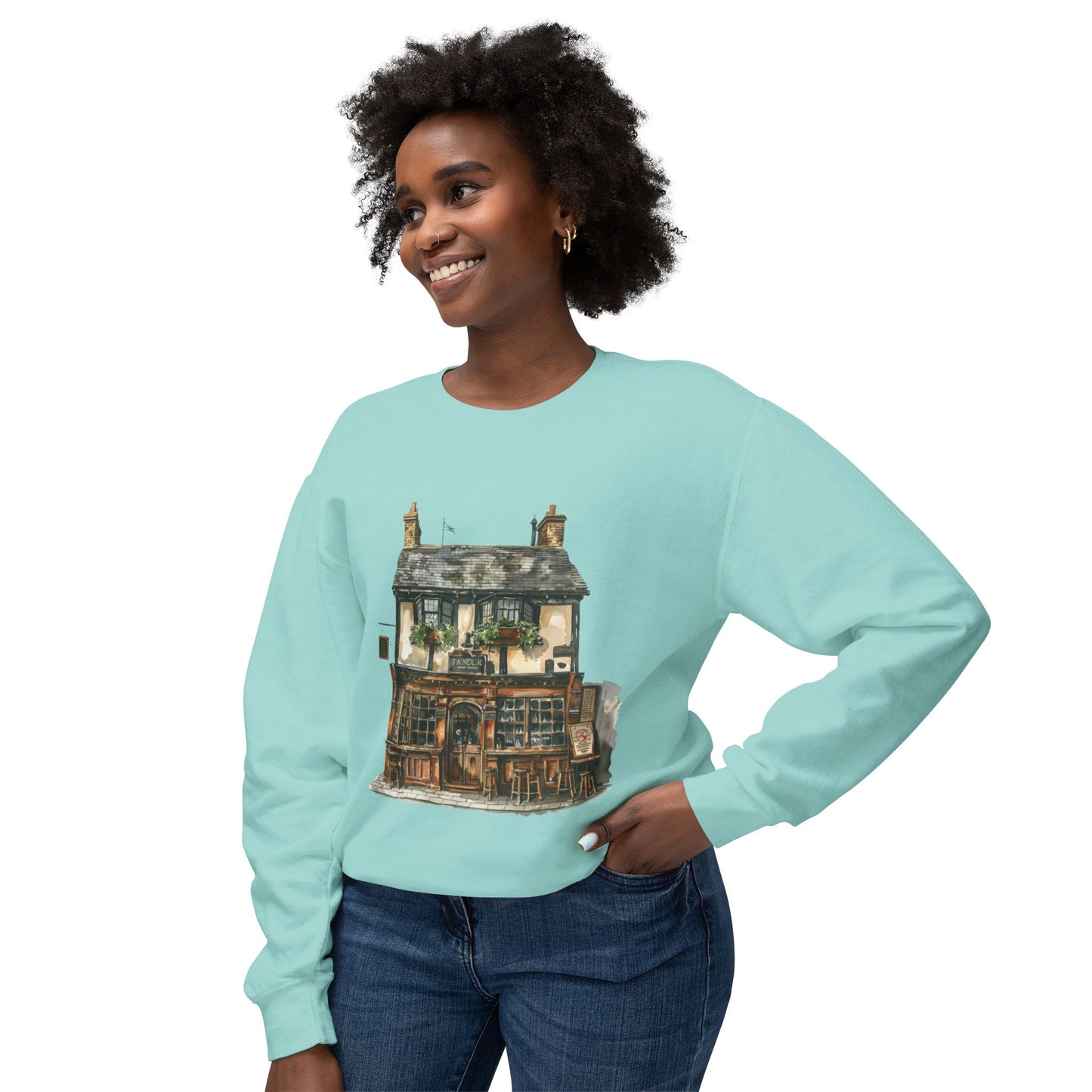 Unisex Lightweight Crewneck Sweatshirt - A British Village Dream
