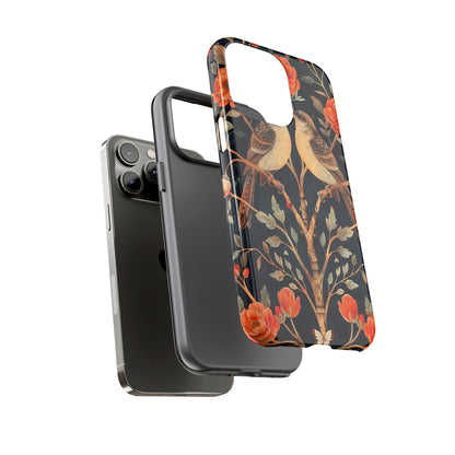 Floral Phone Case – Tough Cases with Bird Design, Unique Gift for Nature Lovers, Stylish Tech Accessory, Phone Cover, Artistic Case