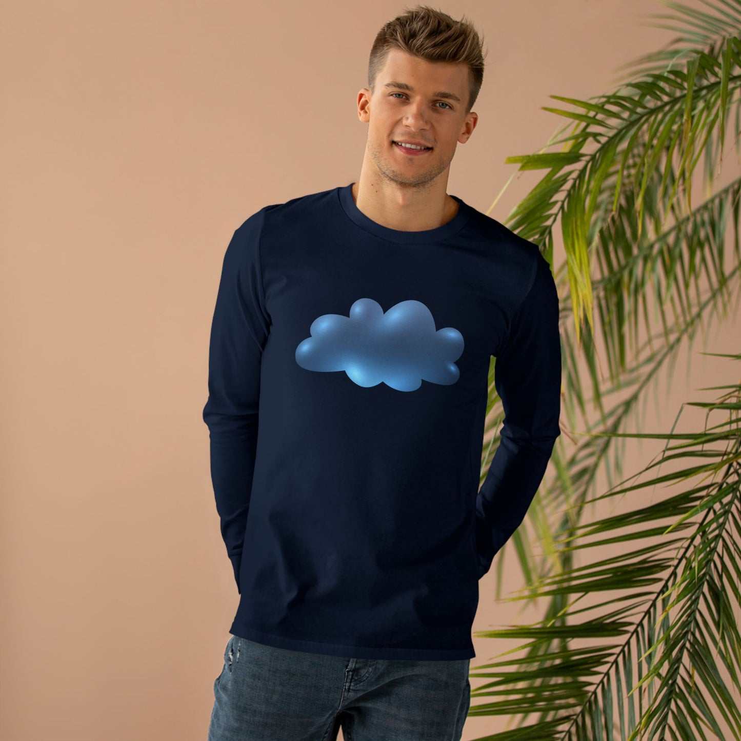 Men’s Base Longsleeve Tee - Serene Cloudscape - Dreamy Cloud