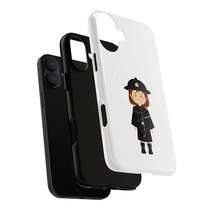Cute Police Officer Phone Case, Tough Magnetic Case for Kids, Unique Gift for Law Enforcement Fans, Durable Mobile Cover