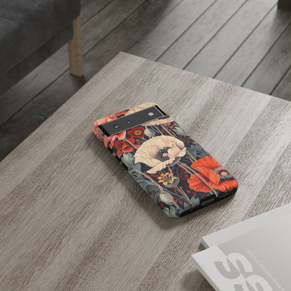 Floral iPhone Case, Tough Phone Cover, Artistic Protection, Flower Design, Unique Gift for Her, Phone Accessory, Trendy Tech