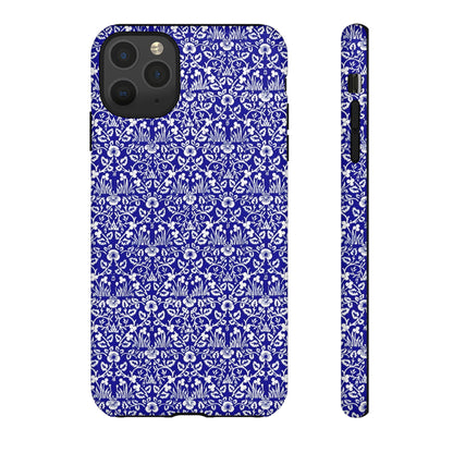 Elegant Floral Phone Case - Tough Cases, Blue Floral Design, Stylish Phone Accessory, Unique Gift, Modern Tech Protection