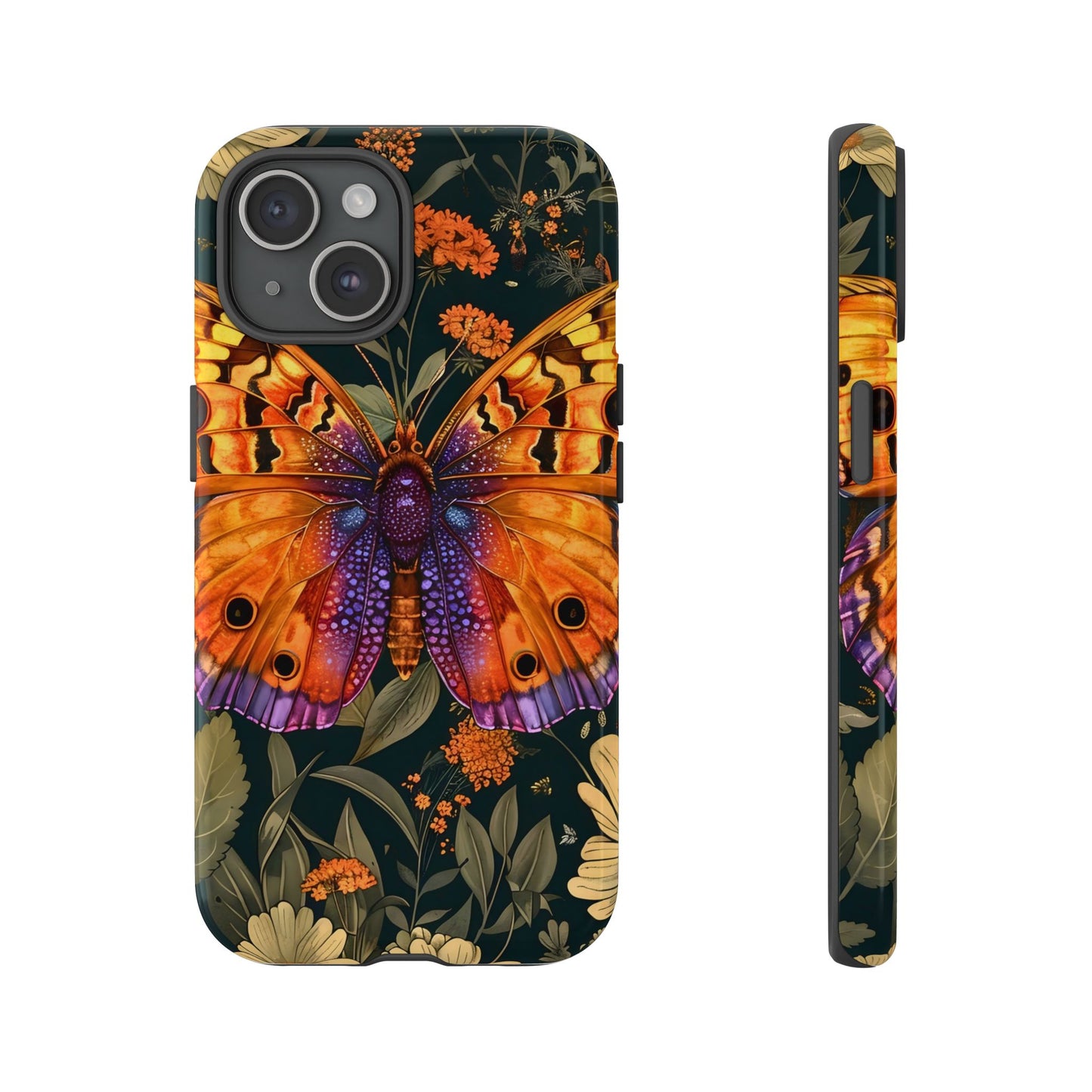 Butterfly Phone Case, Tough Cases for Nature Lovers, Vibrant Floral Design, Gift for Her, Cute Phone Accessories, Butterfly Artwork