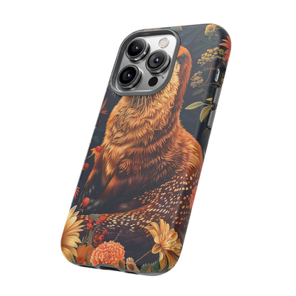 Otter Phone Case, Floral Otter Design, Tough Phone Cover, Nature Lover Gift, Cute Animal Accessories