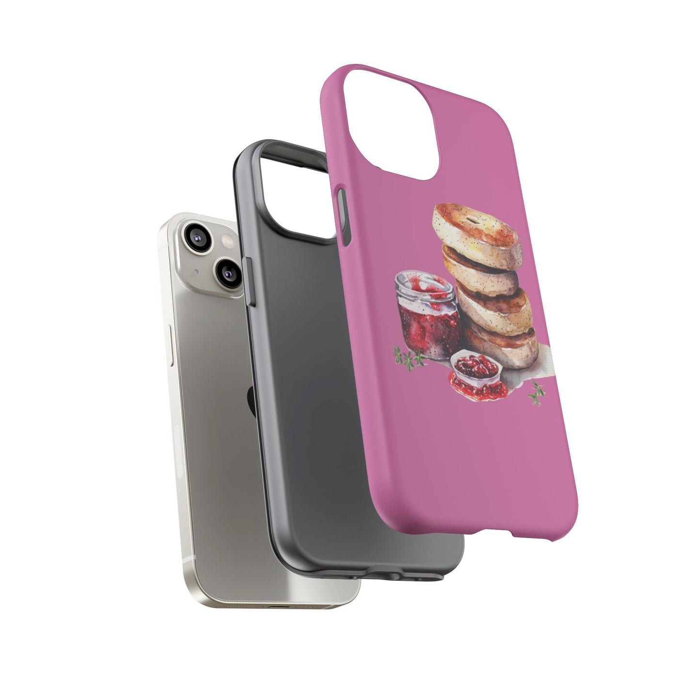 Cute Bagel Phone Case, Tough Cases for Food Lovers, Unique Gifts for Foodies, Phone Accessories for Breakfast Lovers, Fun and Stylish Cases