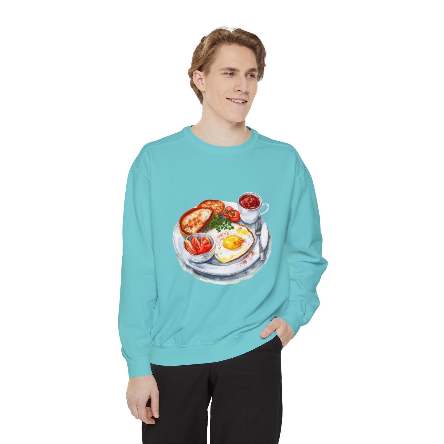 Unisex Garment-Dyed Sweatshirt - British Food Traditional Dishes and Culinary Delights