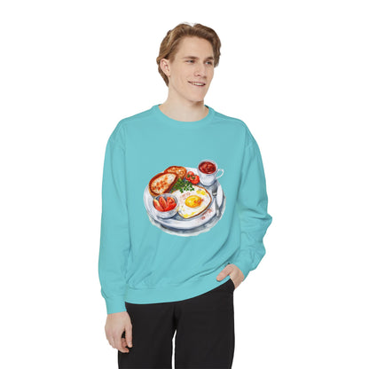 Unisex Garment-Dyed Sweatshirt - British Food Traditional Dishes and Culinary Delights