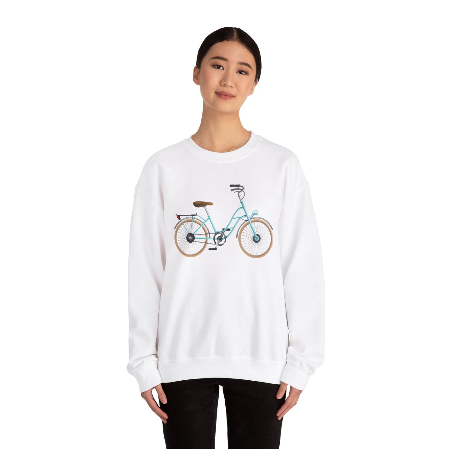 Unisex Heavy Blend™ Crewneck Sweatshirt - Classic Bicycle Illustration - London Style