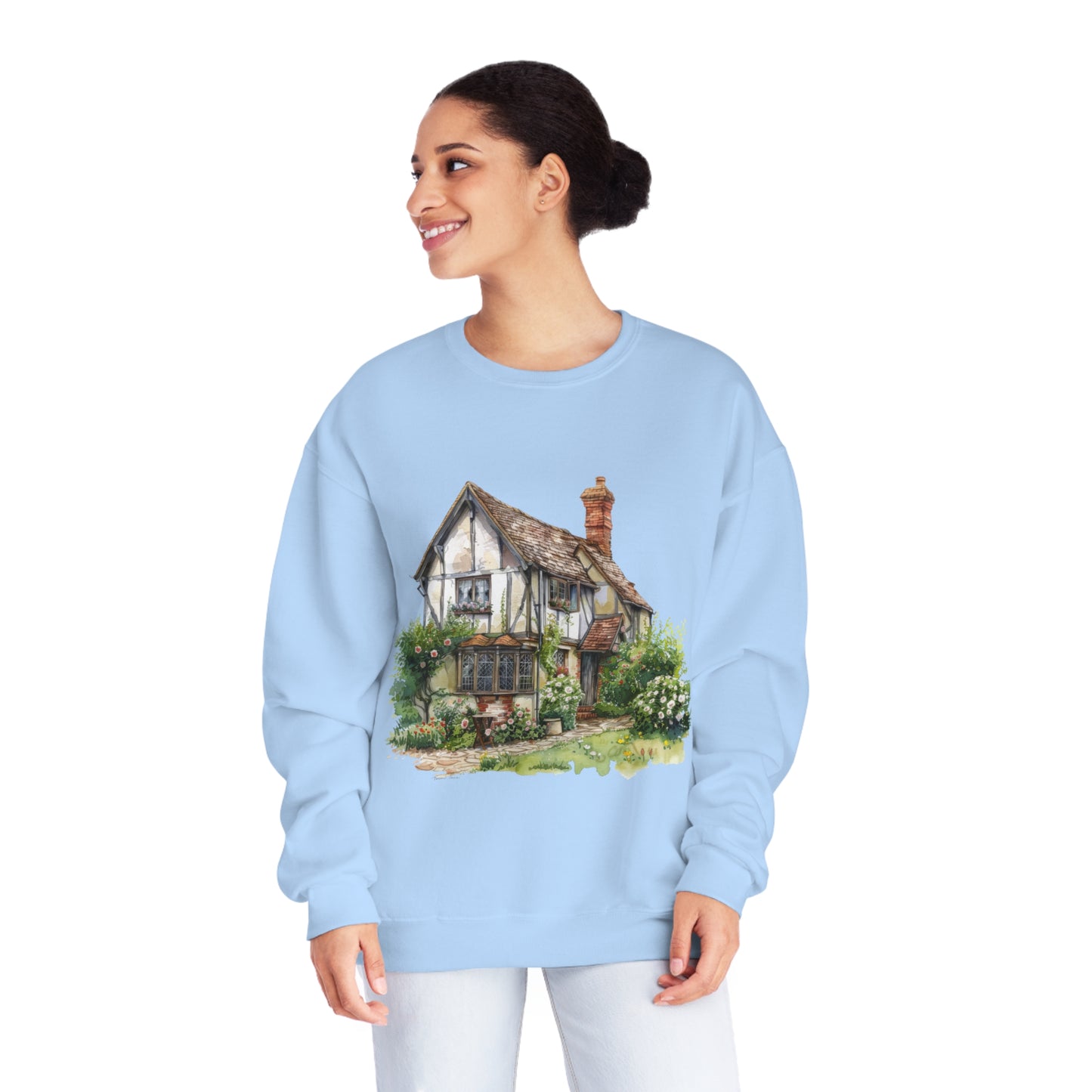 Unisex NuBlend® Crewneck Sweatshirt - British Historic House - Classic Architectural Elegance