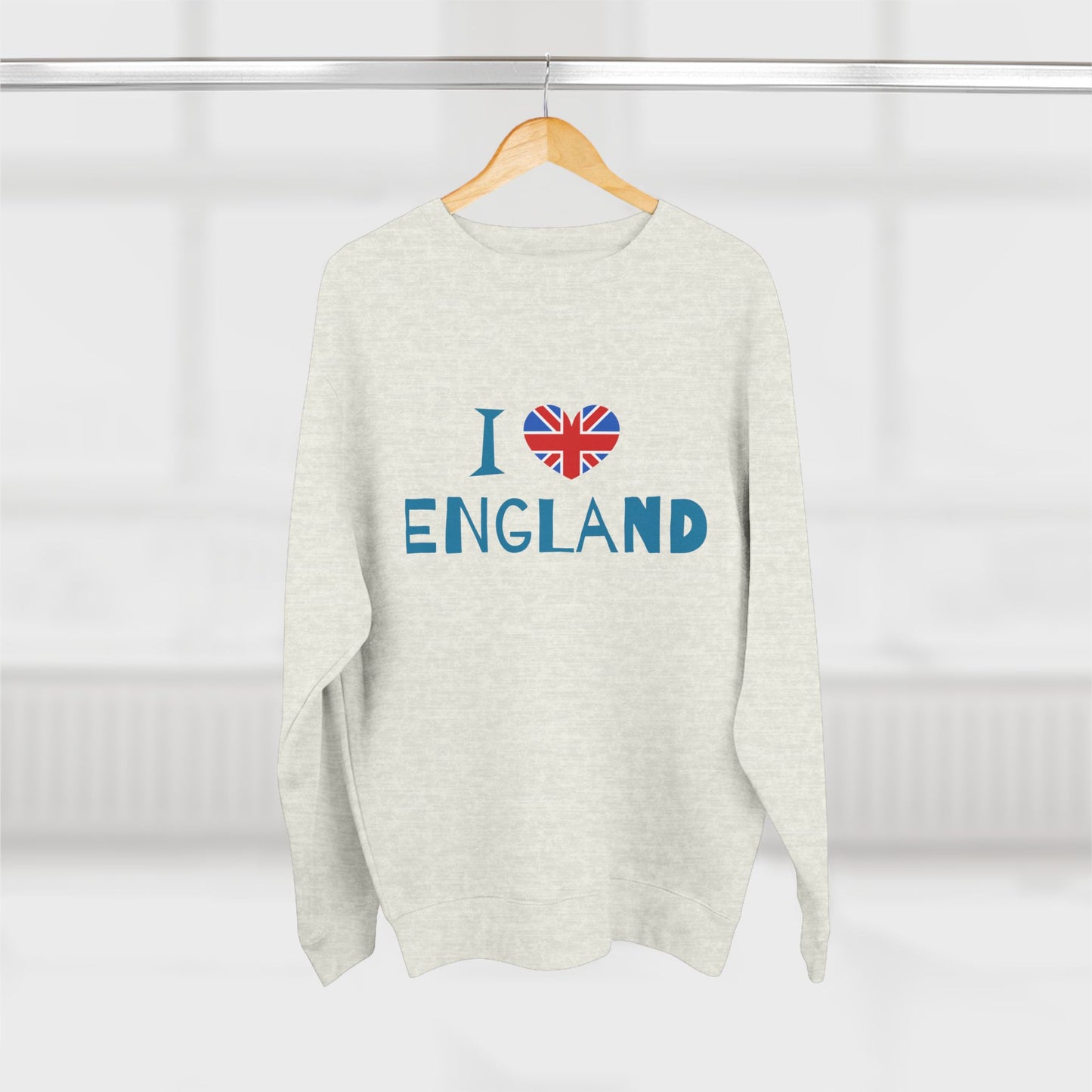 Unisex Crewneck Sweatshirt - I Love England - Union Jack Heart Design