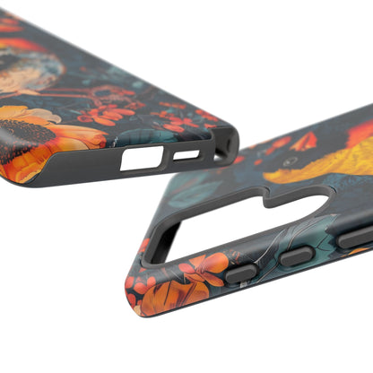 Colorful Bird Phone Case, Floral Phone Cover, Tough Phone Protector, Nature Lover Gift, Botanical Case, Unique Mobile Accessory