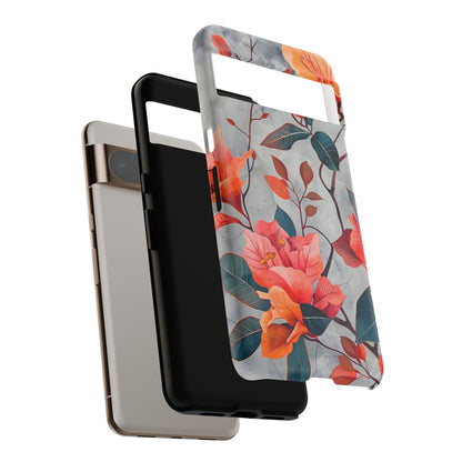 Floral Phone Case, Tough Cases, Flower Power, Gift for Her, Decorative Phone Cover, Trendy Accessories, Everyday Style