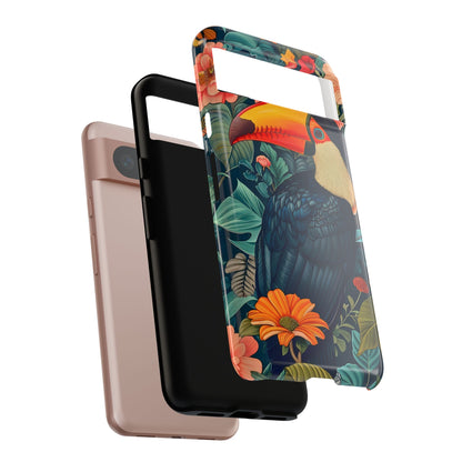 Tropical Toucan Phone Case - Cute Animal Design, Nature Lover Gift, Floral Pattern, Bird Lover Accessory, Summer Vibes