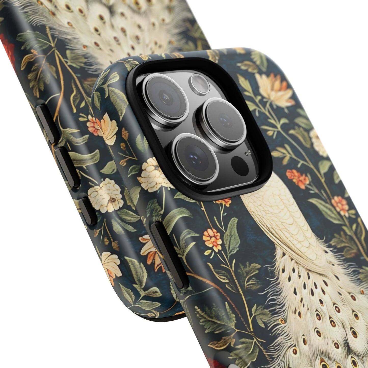 Elegant Peacock Phone Case, Floral Phone Cover, Tough Cases, Stylish Tech Gift, Nature Lover Accessory, Birthday Gift