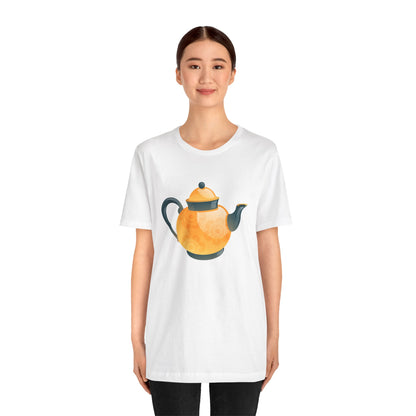 Unisex Jersey Short Sleeve Tee - Classic British Tea Kettle - Timeless Elegance in Tea Time
