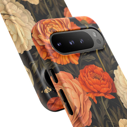 Floral Phone Case with Tough Protection, Blooming Ranunculus Design, Durable Cover, Gift for Flower Lovers, Eco-Friendly Phone Accessory