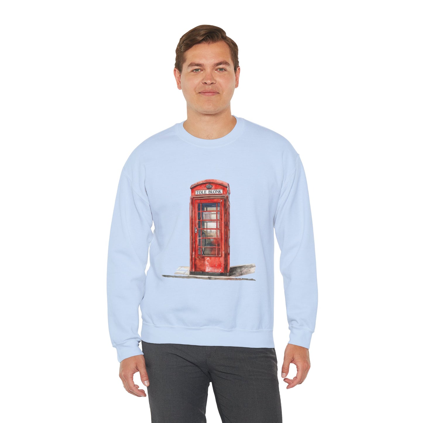 Unisex Heavy Blend™ Crewneck Sweatshirt Classy - Iconic British Public Telephone