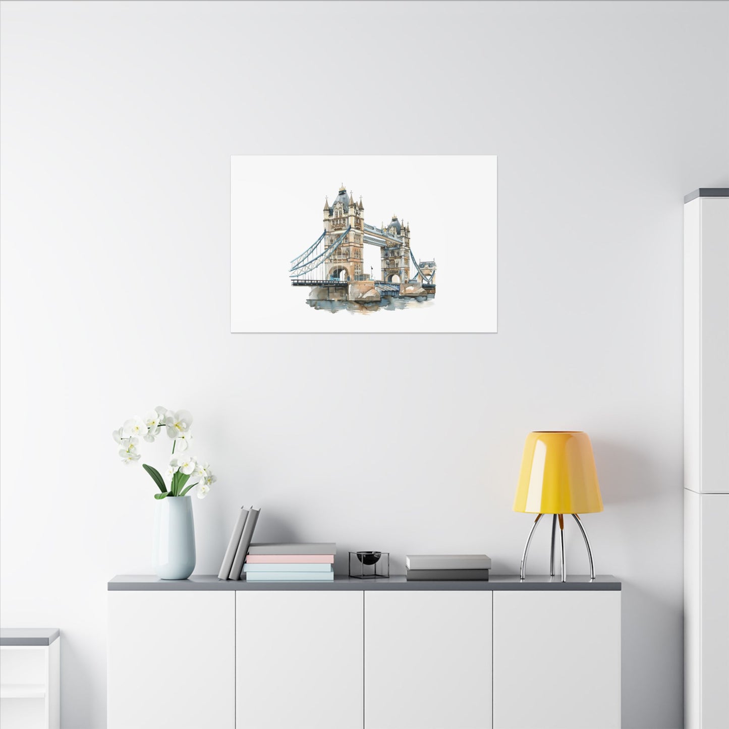 London Bridge Matte Canvas Wall Art, Elegant Home Decor, Unique Gift for Art Lovers, Travel Enthusiast Wall Decor, Modern Aesthetic