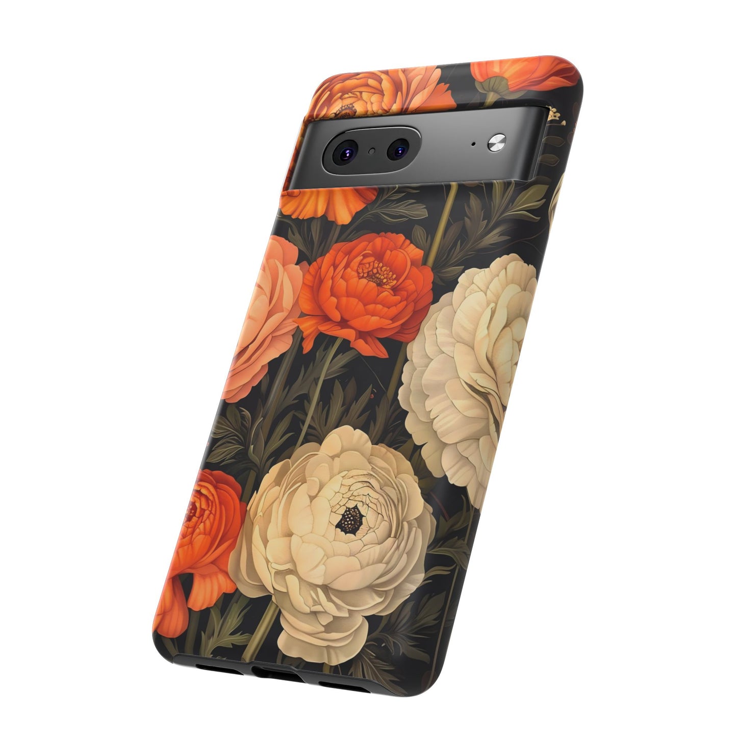 Floral Phone Case with Tough Protection, Blooming Ranunculus Design, Durable Cover, Gift for Flower Lovers, Eco-Friendly Phone Accessory