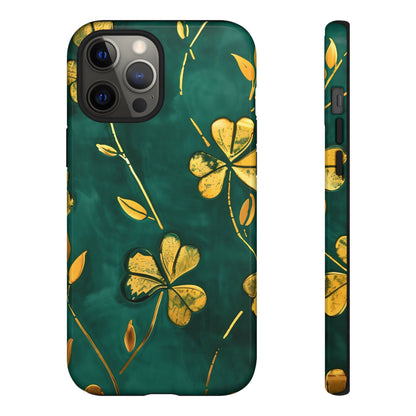 Floral Phone Case with Gold Accents, Tough Phone Cover, Stylish Phone Protector, Unique Gift for Her, Nature Lover Accessory