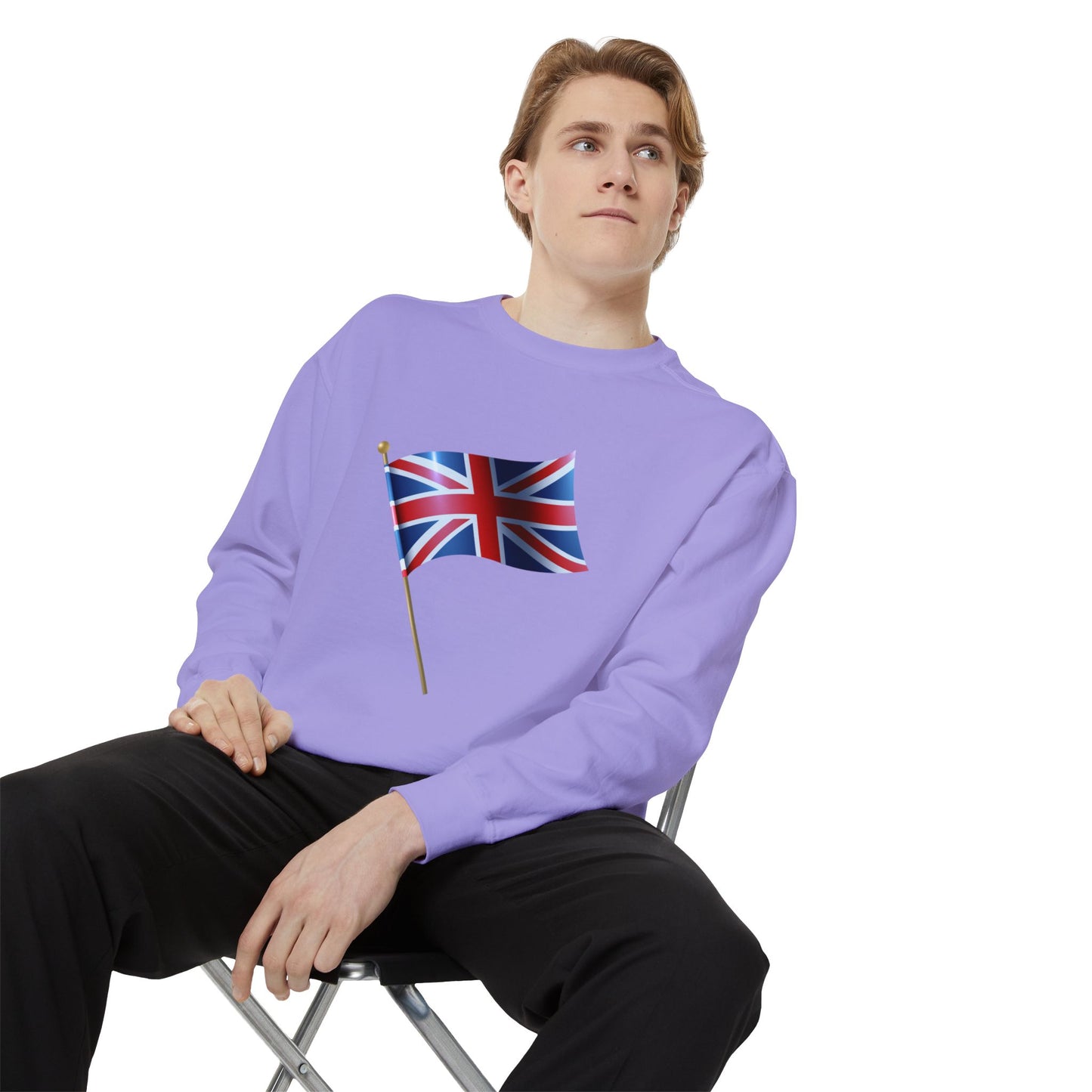 Unisex Garment-Dyed Sweatshirt - Classic UK Flag