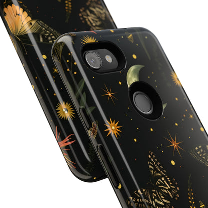 Floral Phone Case - Tough Cases with Moon and Butterflies, Bohemian Chic, Gift for Nature Lovers, Unique Tech Accessories, Stylish [...]