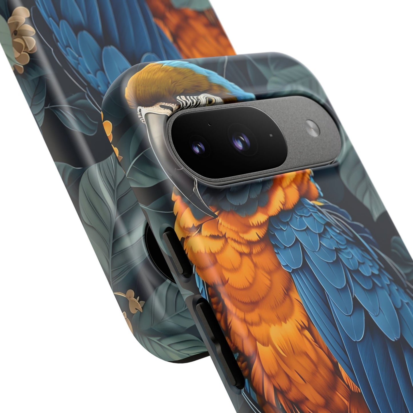 Tropical Parrot Phone Case - Tough Cases, Colorful Phone Cover, Nature Lover Gift, Floral Design, Bird Lover Accessory