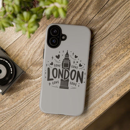 London Love Phone Case, Tough Cases, Stylish Phone Accessories, Unique Gift for Travelers, London Souvenir, Love Design